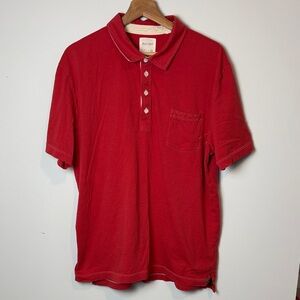 Billy Reid XXL red polo Shirt Men short sleeve cotton *flaw